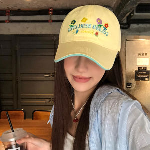 Korean Style Yellow Baseball Cap Womens Spring Summer Cute Versatile Large Head Size Hats Wide Brim Deep Crown Face Slimming Duckbill Hat