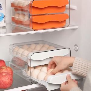 META EGG STORAGE BOX - Tempat Telur 2 Tingkat Egg Storage Box Organizer / Rak Telur 2 Susun Kotak Telur / Box Penyimpanan Telor Rak Serbaguna