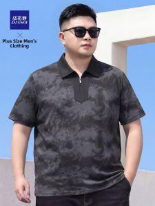 ZATUWOF | Large Size Loose Fitting Polo Shirt Short Sleeve