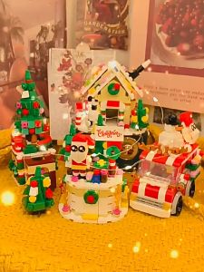 6-in-1 Christmas building block small particle childrens puzzle toy Christmas tree assembly model
