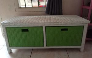 (Ready stok) Meja tv Rotan lemari rotan sintetis laci 6 samping