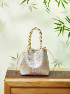 Traditional Style Jacquard Leather Tote Bag