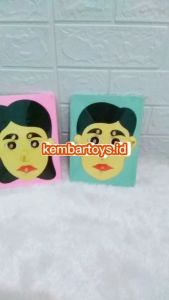 APE-PUZ-WJH Mainan Edukasi Anak Puzzle Kayu Gambar Bagian Wajah Wanita Laki-laki