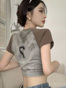 Áo Thun Nữ Tay Ngắn Dáng Ôm Mùa Hè Phong Cách Hàn Quốc Cổ Tròn in Họa Tiết Tay Lửng Dáng Rộng Thoải Mái