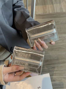 Simple Solid Color Ladies Card Holder Multi-Layer Card Slot Design Large Capacity Mini Cowhide Card Holder
