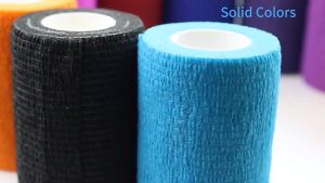 ผ้าล็อค 2นิ้ว ยกกล่องเล็ก 12 ม้วน แบบลาย ผ้าพันแผล เทปพันแผลแบบยืดหยุ่น เทปพันออกกำลังกาย ยาว 4.5เมตร