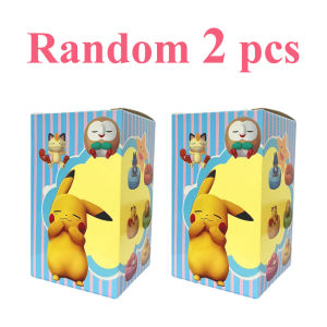 Bandai | 1-12PCS Pok é mon Anime Blind Box Leisure Time Series Handmade Sleeping Position Pikachu Elf Handmade PVC Model Anime Periphery