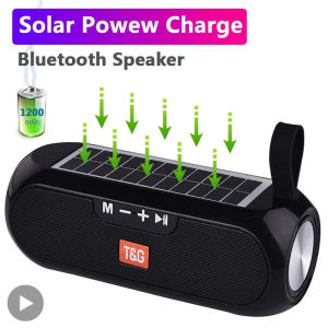 T&G | Solar Radio FM Outdoor Portable Wireless Bluetooth Speaker Music Sound Box Subwoofer Bass Aux PC TV Computer TV Hifi Stereo Mp3