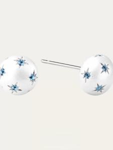 Silver Diamond Embedded Starburst Earrings Unique Design Simple Luxury Fashionable Versatile New Model Jewelry Ear Jewelry