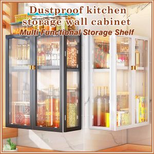 See-through Bathroom Cabinet Cosmetic Organizer Cabinet Toilet Storage Wall Cabinet Kabinet 置物架