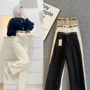 Celana Kulot Knit Oro Pants Celana Panjang Korean Style Highwaist terlaris