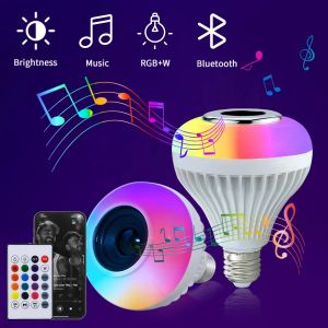 1PCS AC 85-265V E27 LED12W Light Bulb RGB Multi-colour Change Bluetooth Speaker Music Playback Function Bedroom Party Decoration