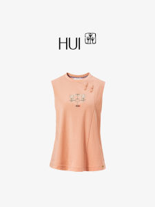 New Chinese Style Embroidered Vest Top Hui Traditional Non-Woven Fabric Floral Pattern round Neck Short Sleeve Summer Wear