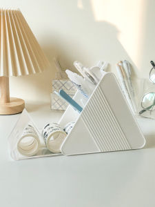 Triangle Inclined Pen Holder Student Desktop Storage Box Good-looking Transparent Acrylic Dormitory Desk Pen Container
