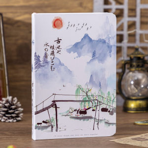 สมุดลายมือจีนโบราณ สมุดบันทึกการเดินทาง ภาพวาดสีเต็มหน้า สมุดลายมือจีนโบราณ อุปกรณ์ธุรกิจ สไตล์การ์ตูน