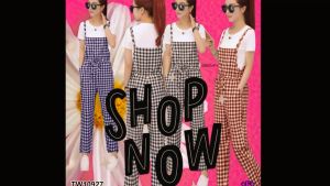 CC 10927 ชุดเซท เสื้อยืด + เอี๊ยมจั้มสูทลายสก็อตขายาว ใส่เที่ยว ใส่เดินห้าง (ฟรีไซส์ M อก 32-36 เอว26-32 สพ36-40 ยาว56)