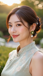 [SG] Green Floral Pearl Drop Earrings | Gold Enamel Flower Earrings | Nature Inspired Statement Earrings | Elegant Fashion Jewellery | ear me out (EMO-98)