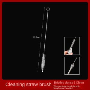 304 Stainless Steel Straw Spoon Mixing Spoon Detachable Cleaning Straw Drinking Tube Juice Milk Tea Filtering Straw