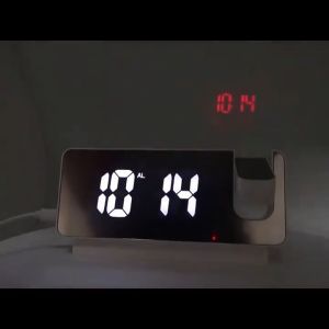 นาฬิกาปลุกLEDดิจิตอล 8นิ้ว หน้าจอขนาดใหญ่ แบบตั้งโต๊ะ เสียงเงียบ ชาจร์ไฟ เวลาที่การฉายภาพได้