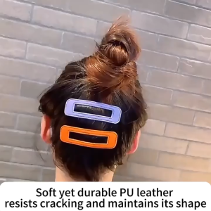 Leather PU Hair Clip Broken Hair Side Bangs Clip Headwear Hair Accessories