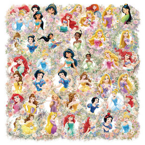 Disney | Bộ 50 Công Chúa Disney Trong Suốt Miếng Dán Kawaii Hình Hoạt Hình Chống Nước Trang Trí Đồ Chơi Dán Thêu Sò Điện Thoại Laptop