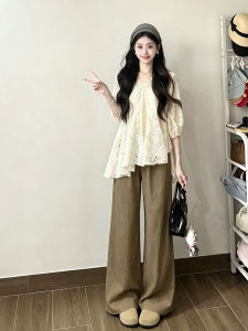 XUECAIQI | Chinese Style Irregular Hollow Out Outfit Set