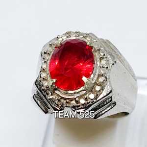 Cincin Batu Merah delima siam Cutting Dim 10x8 Merah Paparacha Elegan