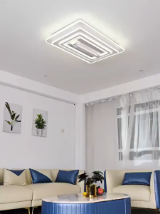 English version Bladeless Ceiling Fan with Light Flush Mount Ceiling Fan with 6-Speed Reversible