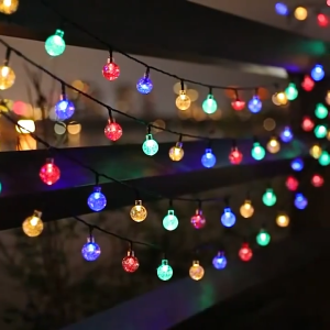 NOVA LIGHT solar christmas light outdoor 12 Meters Solar String light Waterproof 100 LED Christmas Crystal ball for Patio bulb Lights With Solar Panel Original Flash Fairy Garden Party Camping Garland Lamp Porch Wedding Party Decoration lamp COD