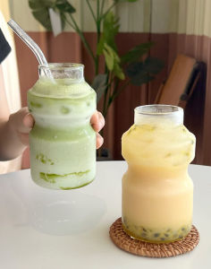 High Borosilicate Glass Water Cup Creative Lactic Acid Bacteria Resistant to High Temperatures for Cold Drinks And Fruit Tea