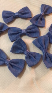 10pcs Reben Denim DIY 3.3x5.5cm Hiasan Reben Jeans DIY Denim Ribbon decorate Denim Bow Jeans Ribbon Fabric Ribbon