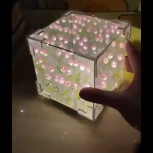 JOYCE LED Night Light 3D Tulip Flower Night Light Atmosphere Light Bedroom Bedside Mirror Table Lamp DIY Ornaments Decoration Birthday Gift (20 Flowers)