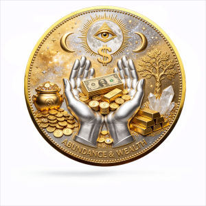 CIFbuy | 2D Aluminum Wealth Abundance Metal SignLucky Fortune Talisman with God Eye for Home Office Business Gift Opening Ceremony Decor
