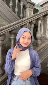 Tsabine - Liora Pashmina HIjab Turki Wanita Ceruty Babydoll Polos Jahit Tepi Muslim Kerudung