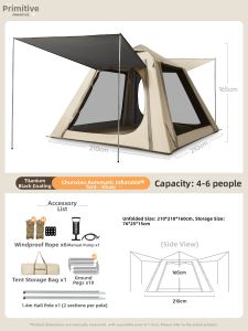 The Primitive | Auto Inflatable Portable Camping Tent Water Resistant