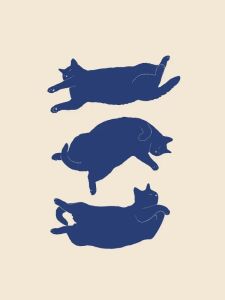 BILIBILI | Funny Cat Dumpling Lazy Cat Illustration Abstract Line Poster Canvas Painting Nodic Wall Art Pictures Bathroom Home Decoration