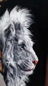 เสื้อยืดคอกลม สกรีนเรืองแสง ลายสิงโต