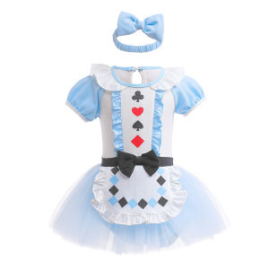 Princess Costume Romper Baby Girls Performance Outfit Sweet Halloween Christmas Baby Dress up Clothes Infant All-in-One Suit