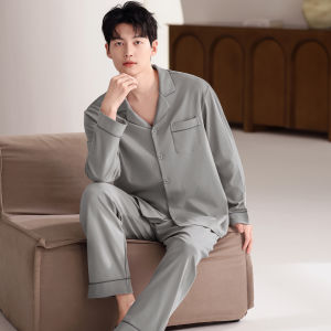 Bộ đồ ngủ MiiOW cho nam làm vải cotton thoải mái thoáng khí thiết kế đơn giản