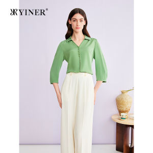 Summer Elegant V-Neck Silk Shirt