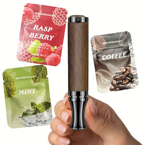 Wooden Smoking Cessation Device Whistle Necklace with Flavored Essential Oils Stress Relief Health and Smoking Cessation