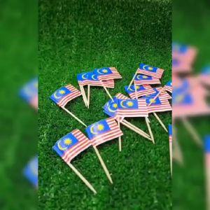 Malaysia Toothpick Flag Bendera Malaysia Merdeka Cake Topper Malaysia Flag Fruit Stick Party Supplies