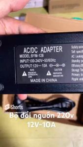 Bộ đổi nguồn từ 220v xuống 12V - 10A dùng cho máy bơm hơi máy rửa xe hay các thiết bị khác
