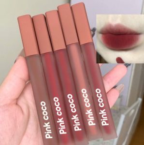 Pinkcoco Lip Gloss Matte Nude Soft Mist Lip Mud Long Lasting Natural Whitening Waterproof Lipstick