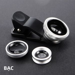 Bộ Ống Kính Điện Thoại Đa Năng 3 Trong 1 Có Kẹp - Ống Kính Camera Mắt Cá Góc Rộng Zoom & Macro Dành Cho Điện Thoại Thông Minh