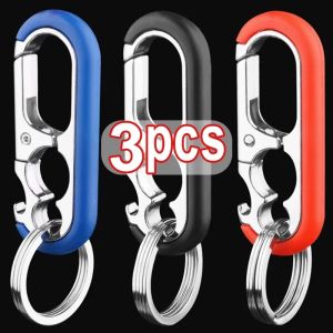 1/3Pcs Men Fashion Beer Bottle Opener Camping Climbing Metal Keyring Creative Multi-functional Car Keychain