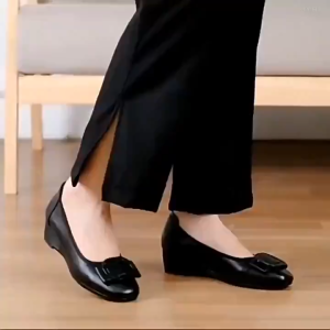 onlyfoot Non-slip Low-top Black Doll Shoes for Women 2024 Elegant Flat Shoes