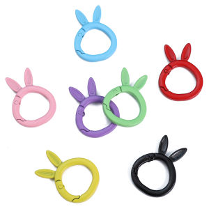 1PC 28x38mm Alloy Spray Rabbit Clasp For DIY Keychain Accessories Making