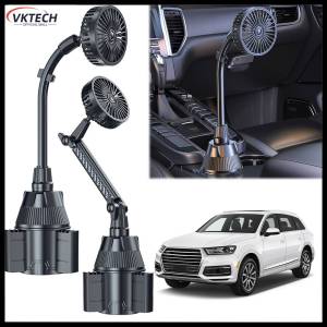 Vktech USB Auto Water Cup Holder Fan: 3 Speeds Auto Cooler Fan for Your Vehicle