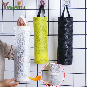 YESPERY Plastic Wall Hanging Trash Garbage Bags Holder Dispenser Grocery Mounred Home Kitchen Storage Organization